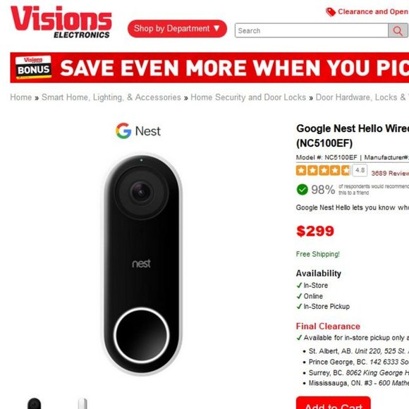 SEALED Google Nest Doorbell | Wired | HD video & talk … - Picture 7 of 9
